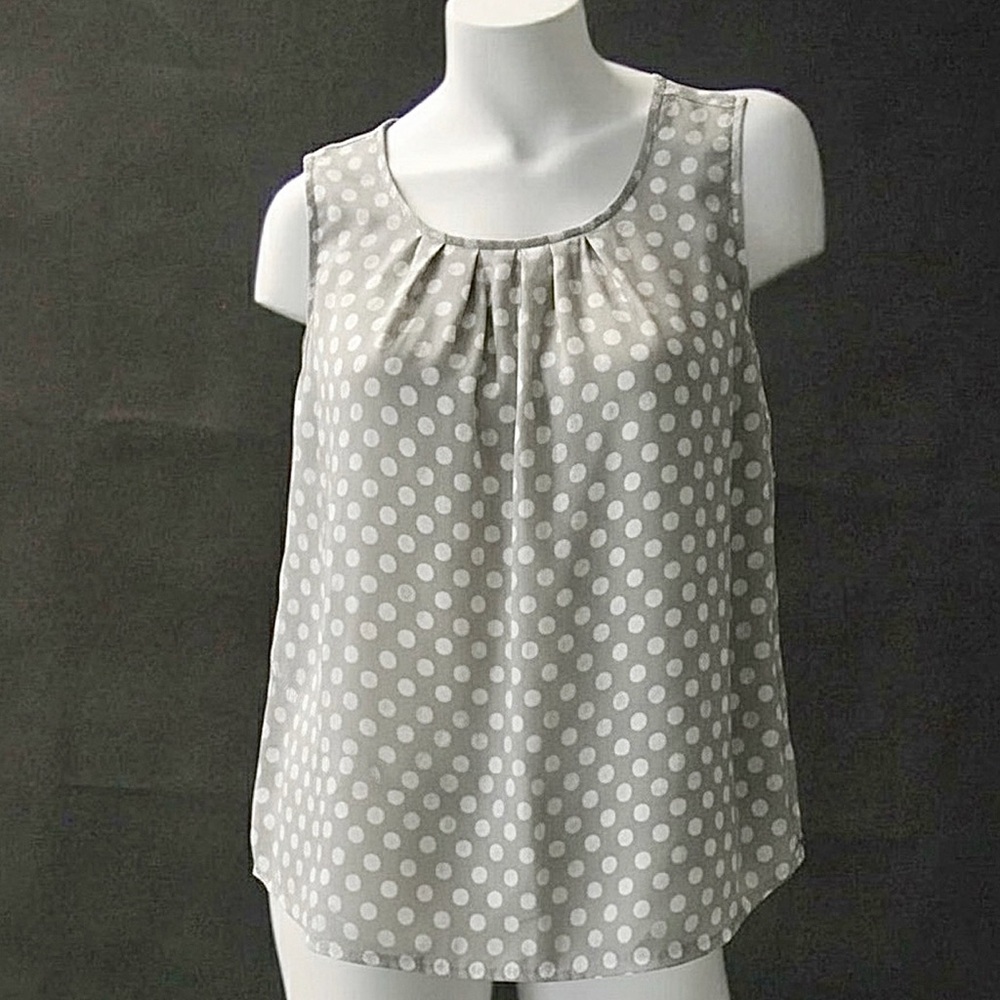 polka dot sleeveless blouse women XXLarge tall tanks business retro layering